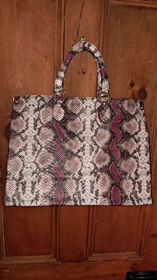Snakeskin Look 2 strap Hand Bag