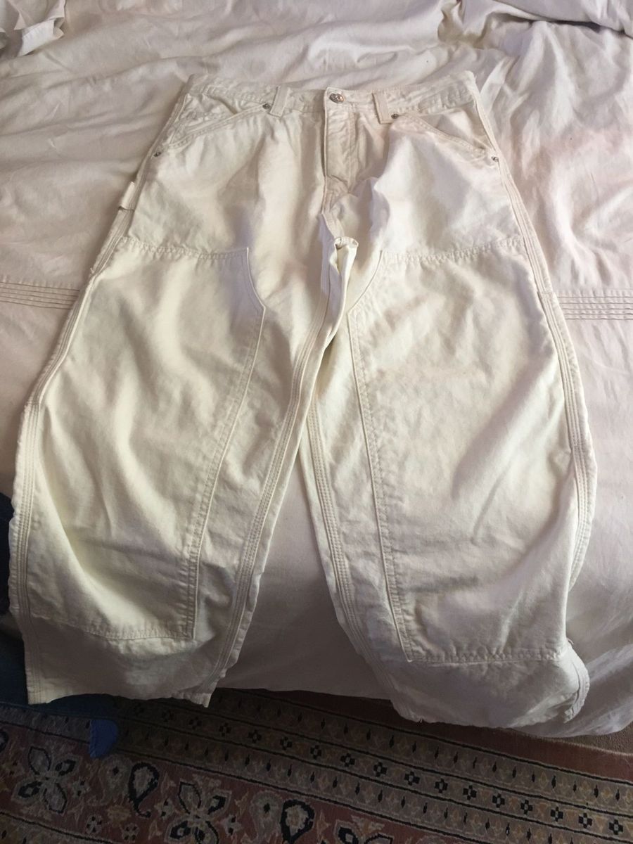 RE: Wide Leg Trousers - Size 30. Cream