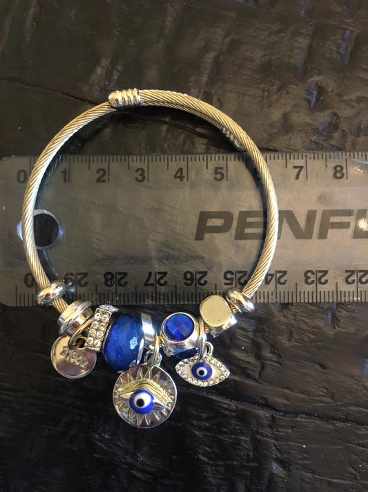 Blue Gold Eye Bracelet