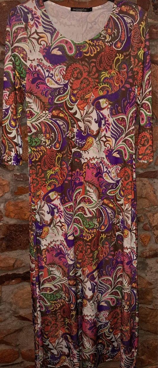 Floral Design Long Sleeve Dress