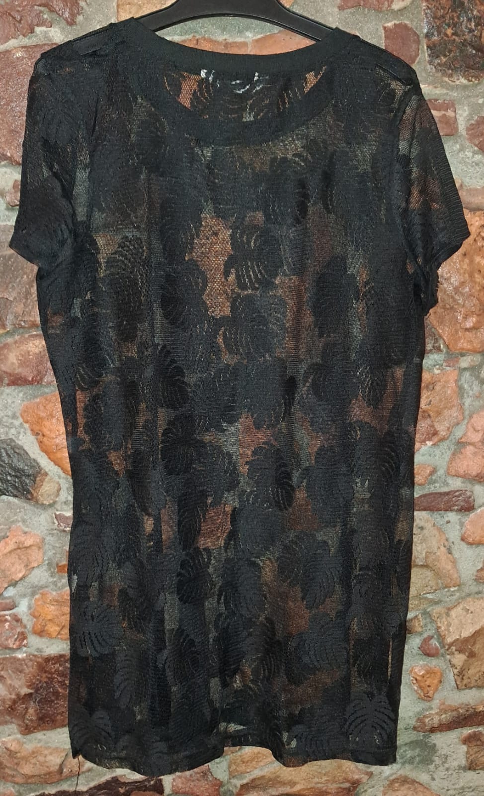 Red Lace Look Blouse