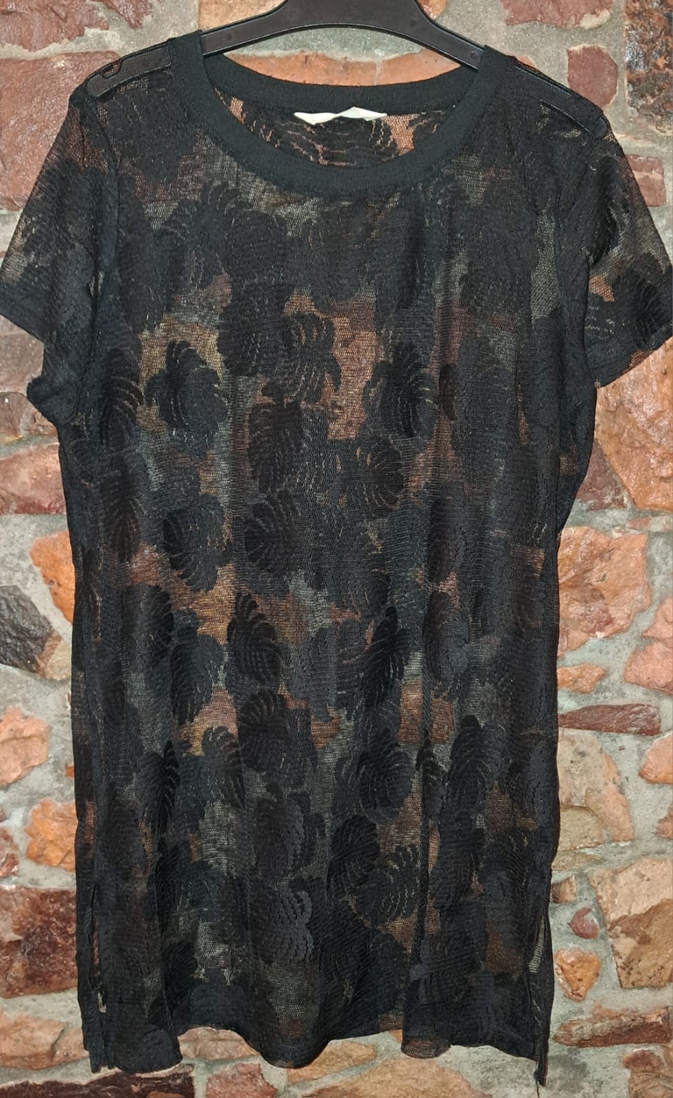 Red Lace Look Blouse