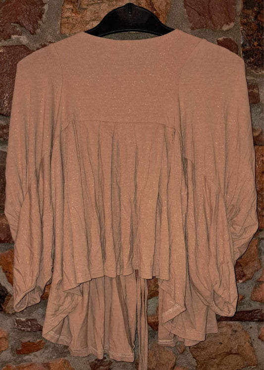 Ruffled Front Tie Blouse