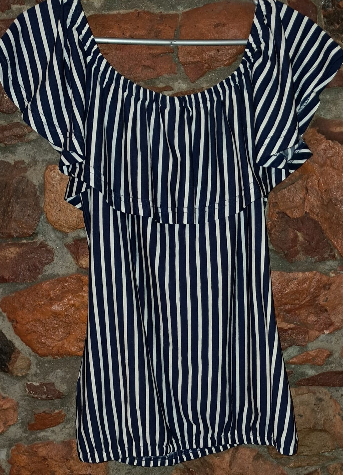 In Wear Wide Shoulder Short Sleeve Top