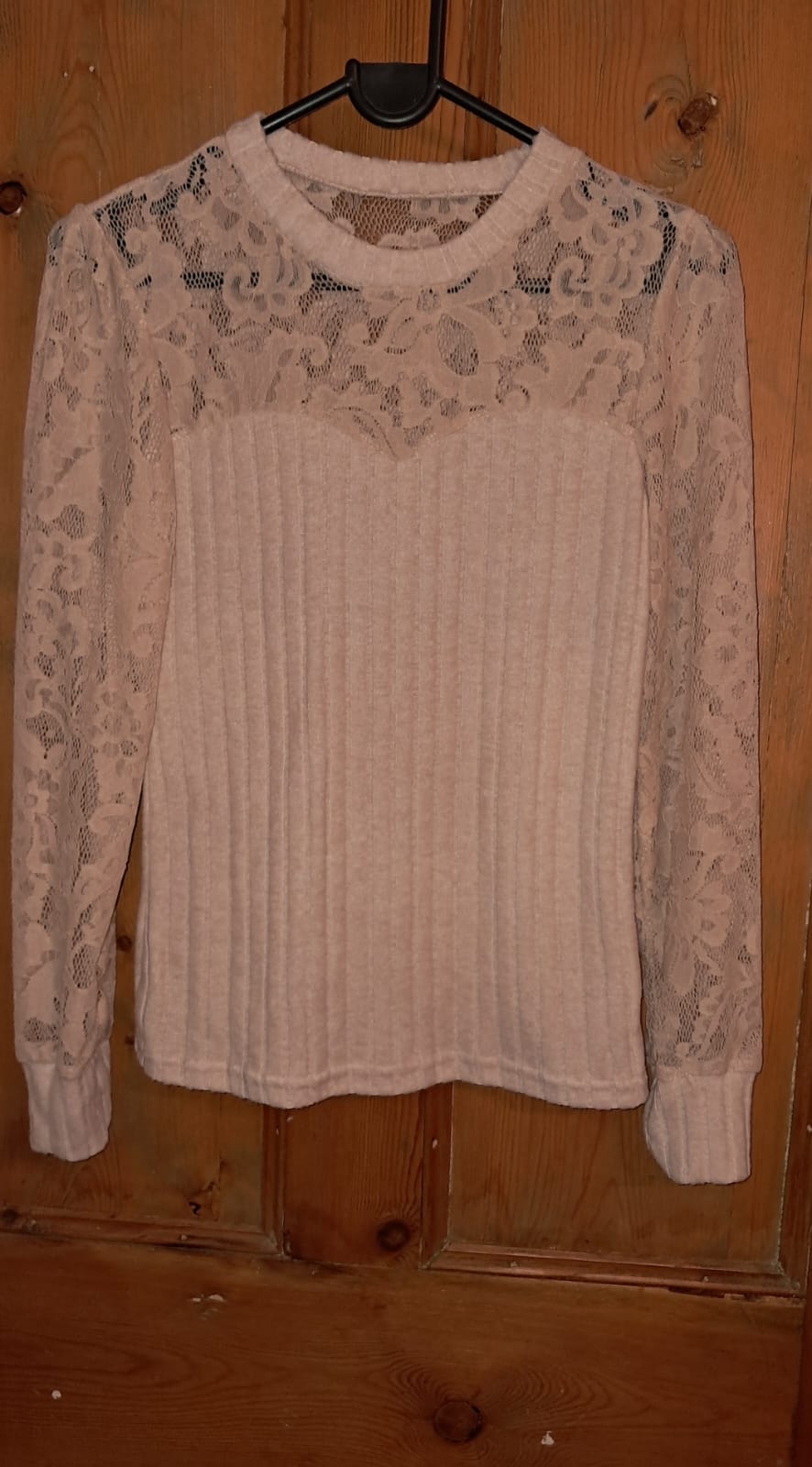 Lace Look Long Sleeve Top
