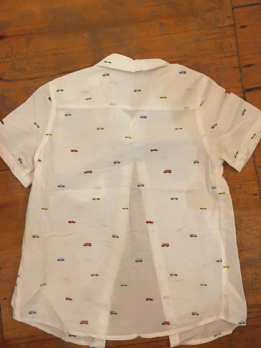 H&M Car Icon Short Sleeve Button Up Shirt