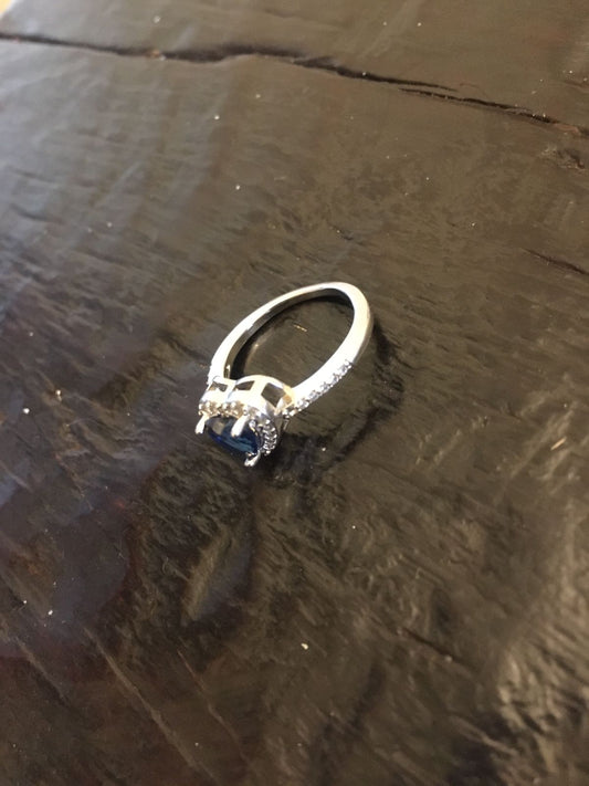 Blue Heart Stone Ring