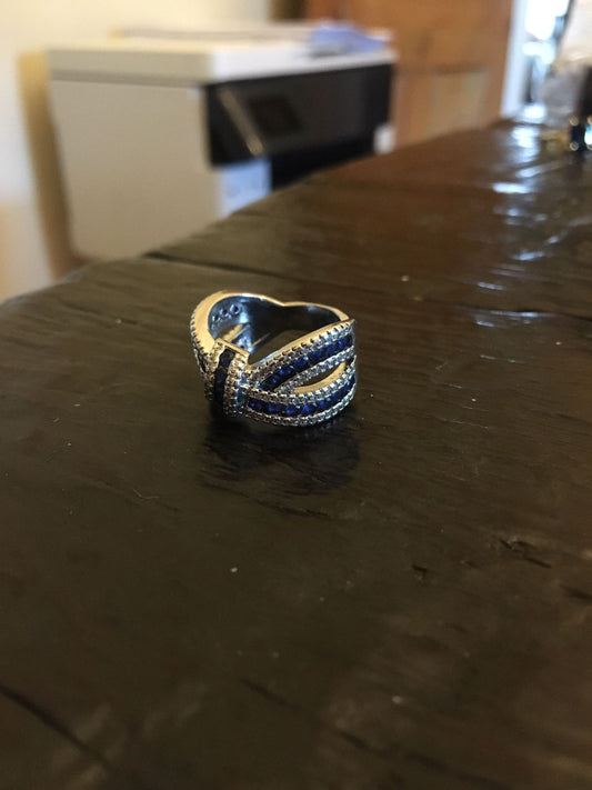 Blue Infinity Shape Ring