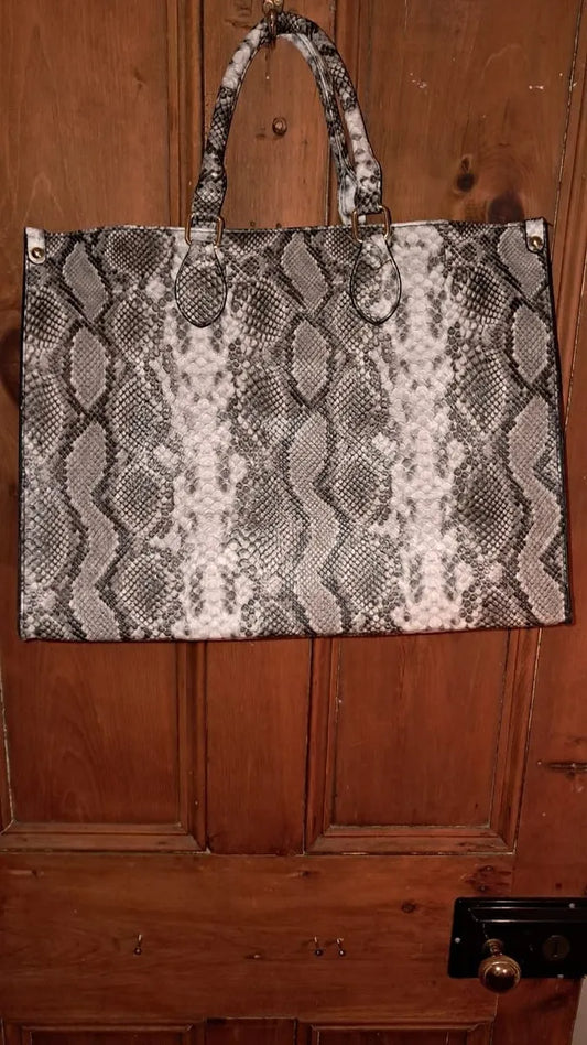 Snakeskin Look 2 strap Hand Bag