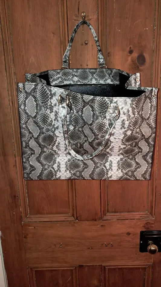 Snakeskin Look 2 strap Hand Bag