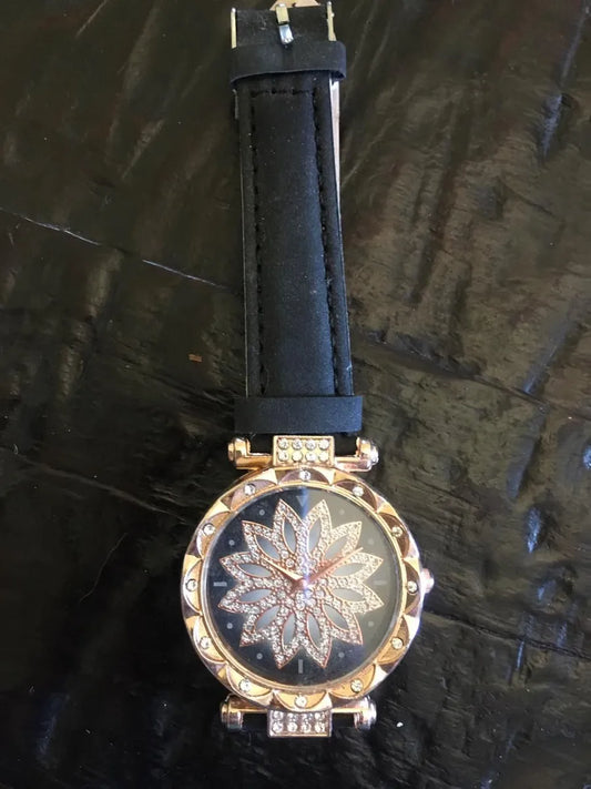 Rose Gold Flower Watch
