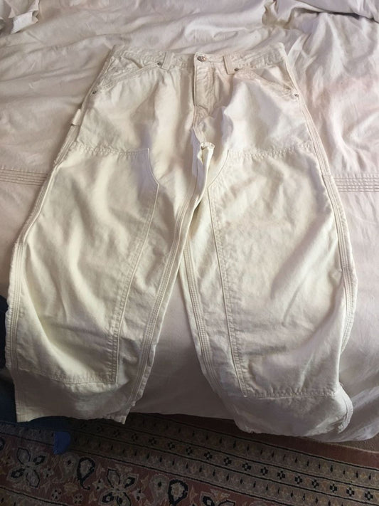 RE: Wide Leg Trousers - Size 30. Cream