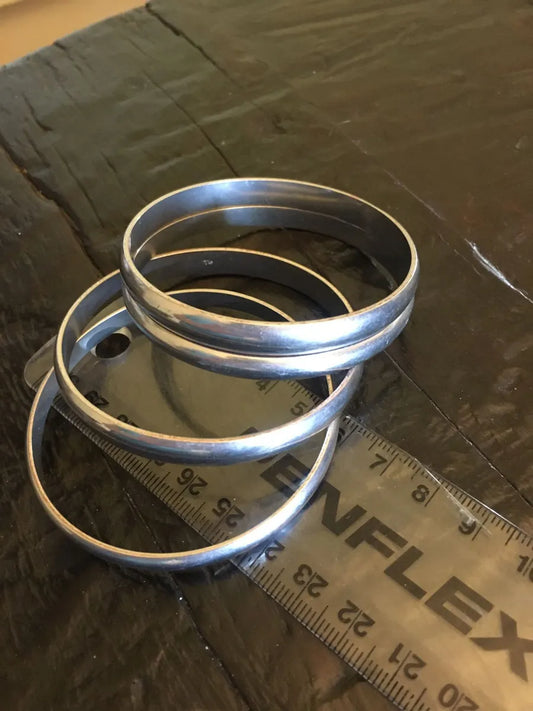 Silver Bangle Set (4)