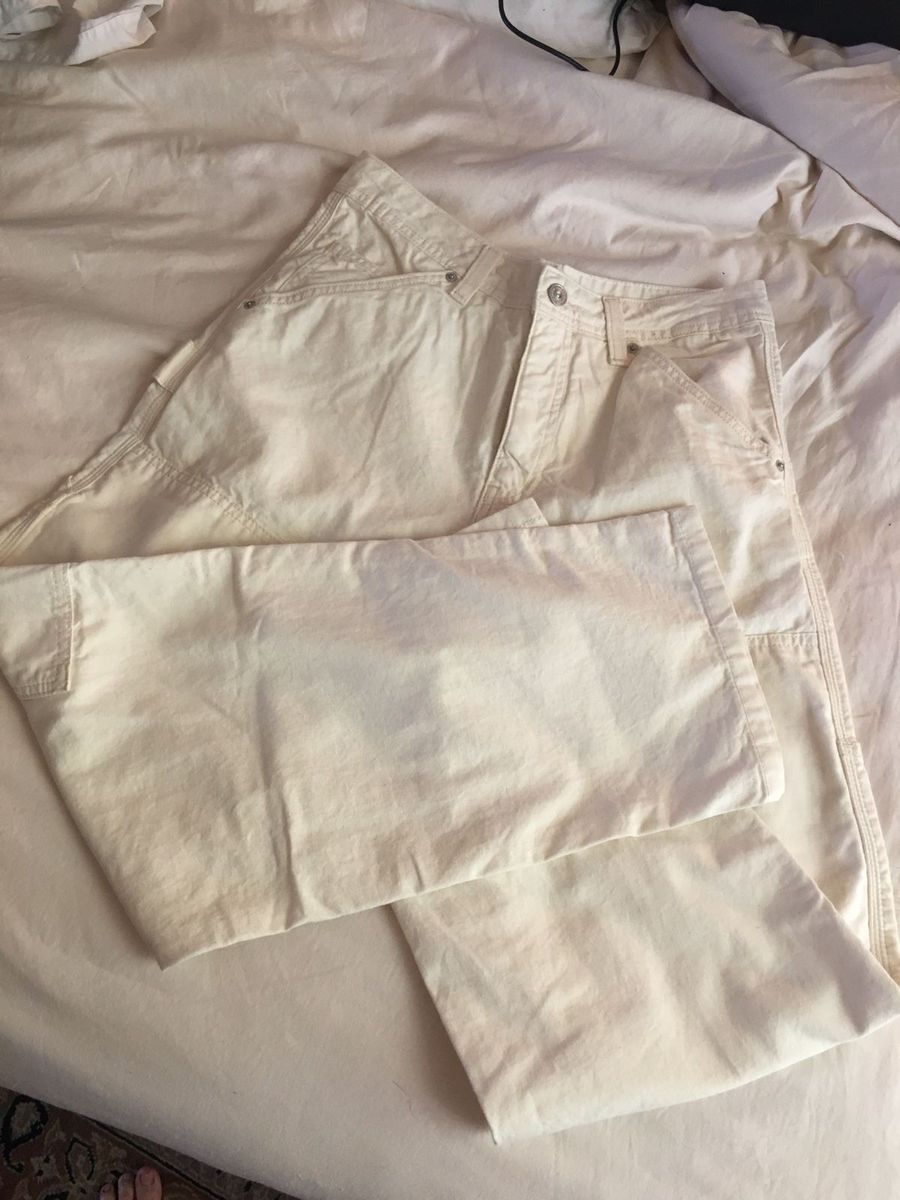 RE: Wide Leg Trousers - Size 30. Cream