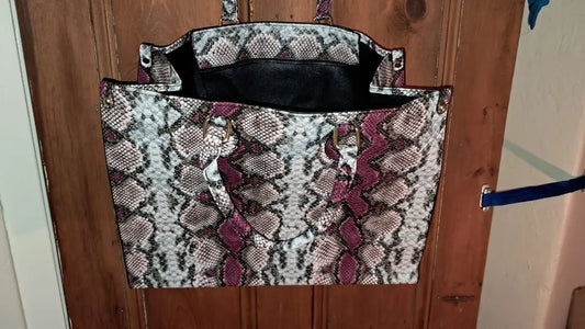 Snakeskin Look 2 strap Hand Bag