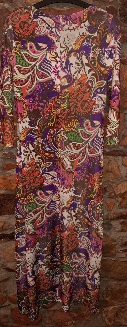Floral Design Long Sleeve Dress
