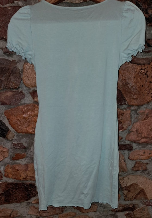 Shein Wide Neck Top with Ruffled Short Sleeves