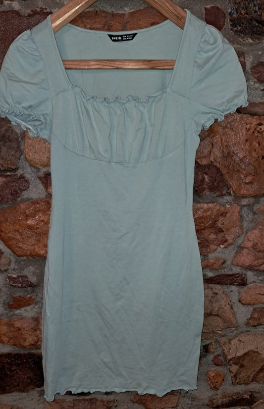 Shein Wide Neck Top with Ruffled Short Sleeves