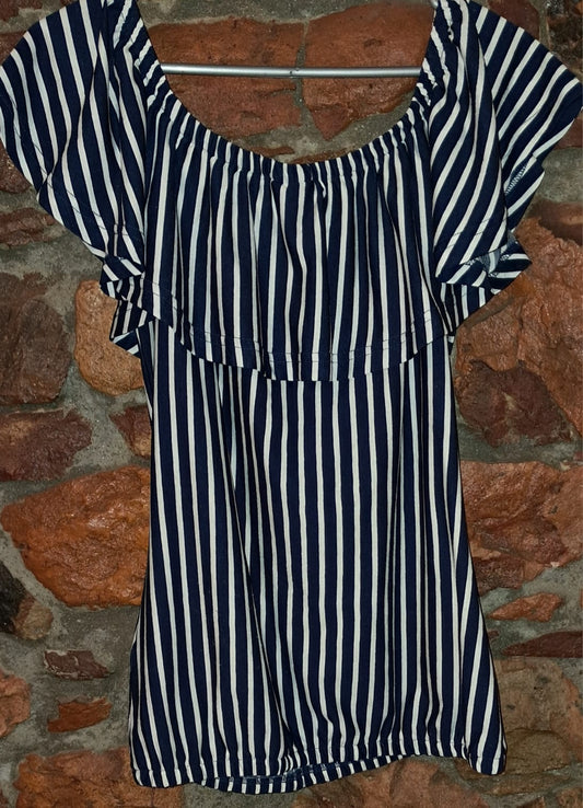 In Wear Wide Shoulder Short Sleeve Top
