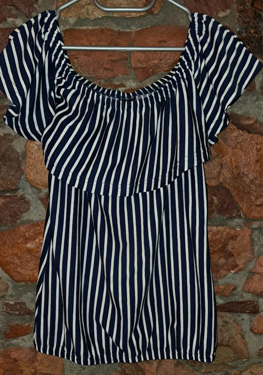 In Wear Wide Shoulder Short Sleeve Top
