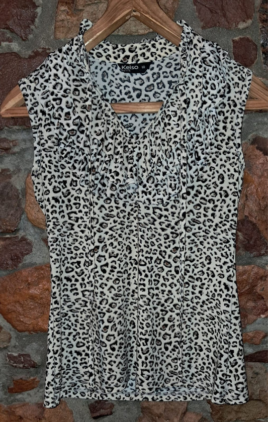 Kelso Leopard Print Sleeveless Blouse
