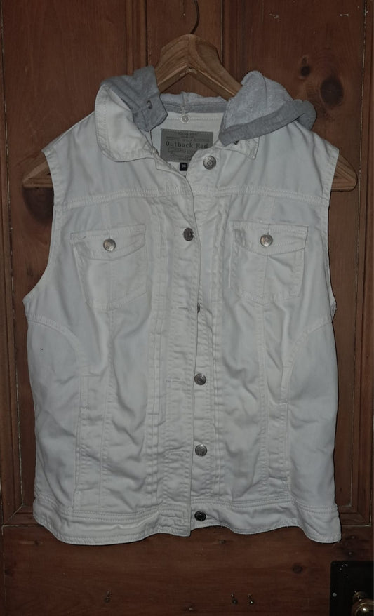Outback Red Sleeveless Denim Hoodie