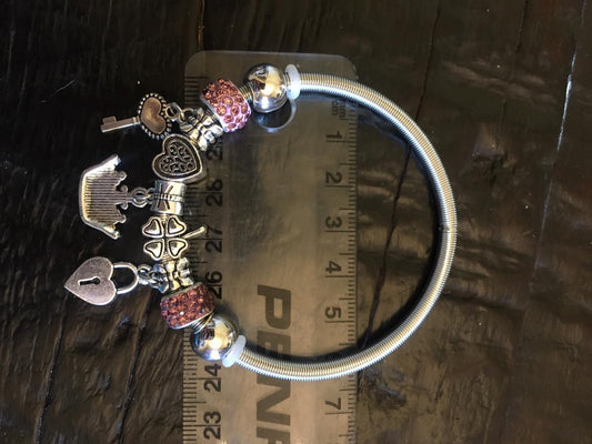 Pink Crown Stretch Bracelet