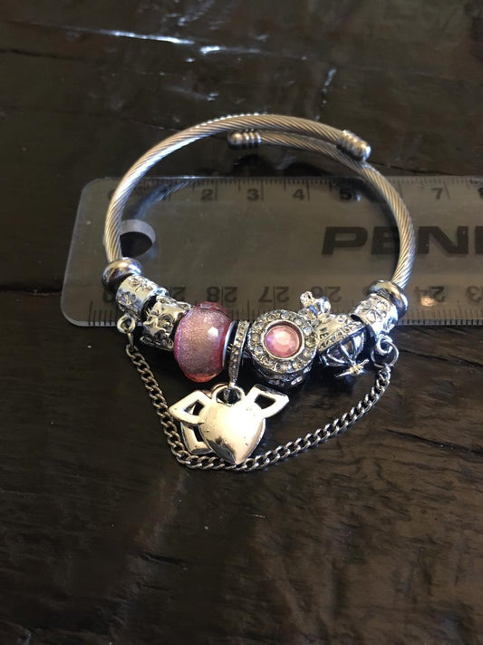Pink Flying Heart Bracelet