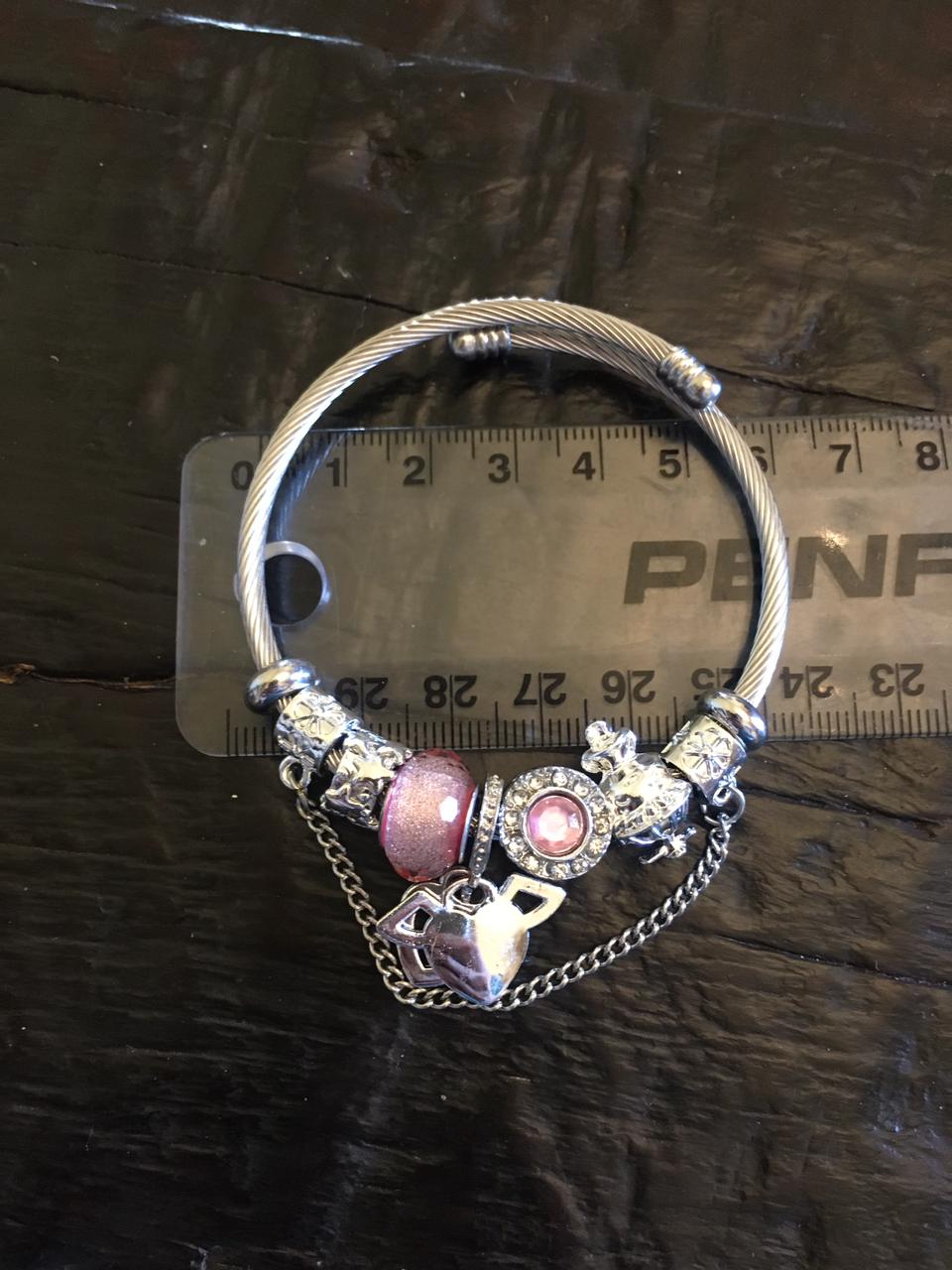 Pink Flying Heart Bracelet