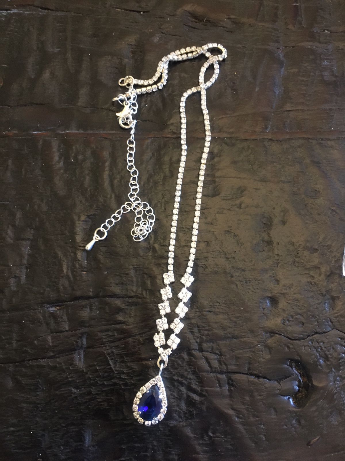 Blue Teardrop Pendant Necklace