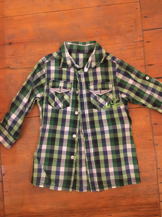 Topolino Checkered Long Sleeve Button Up Shirt