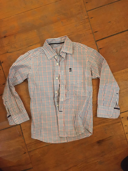 Blue and Red Checkerd Long Sleeve Button Up Shirt