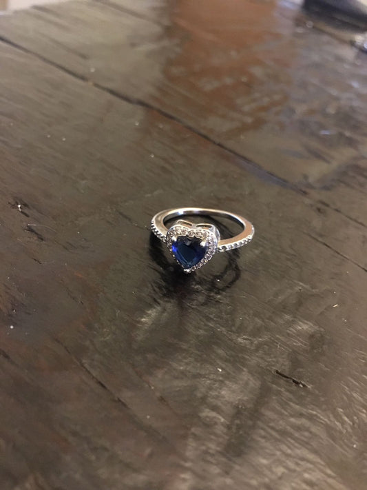 Blue Heart Stone Ring