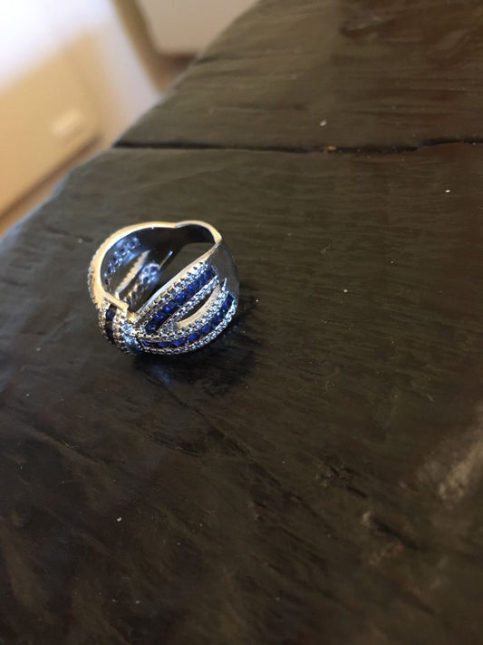 Blue Infinity Shape Ring