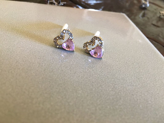 Pink Heart Earrings