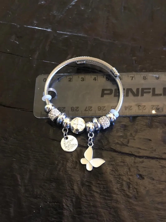 White Butterfly Bracelet