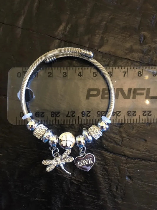 White Dragonfly Bracelet